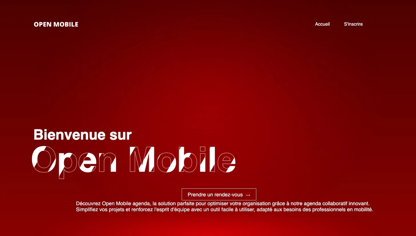L'accueil d'Open Mobile.